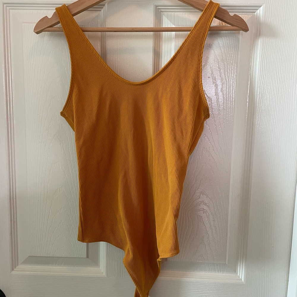 Abercrombie & Fitch Mustard Yellow Ribbed Women's Bodysuit